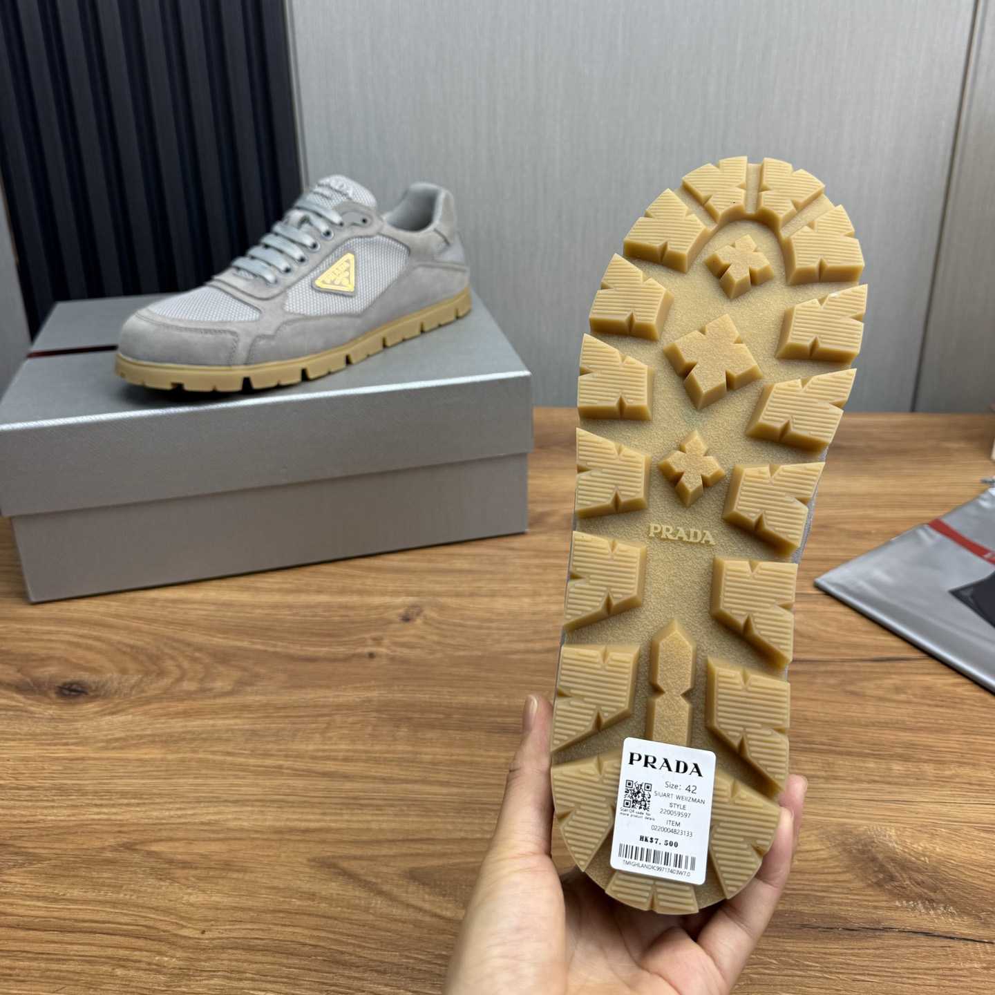 Prada Trail Mesh Fabric And Suede Sneakers - EUR FASHION