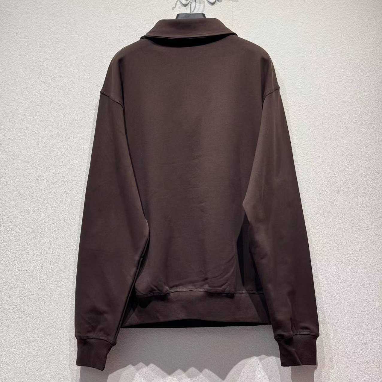 Prada Cotton Triangle Chest Quarter-Zip Sweatshirt - EUR FASHION