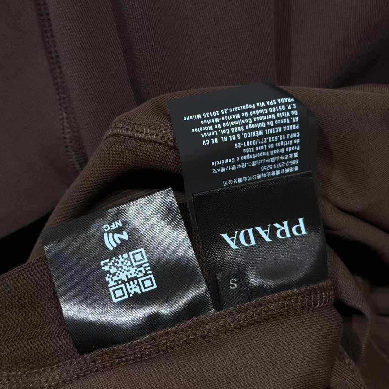 Prada Cotton Triangle Chest Quarter-Zip Sweatshirt - EUR FASHION