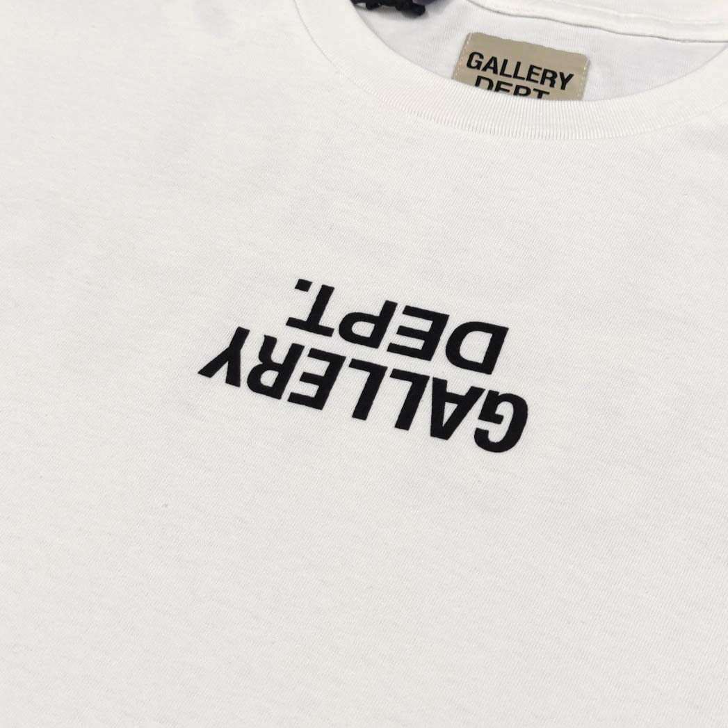 Gallery Dept Tee White Black Used Small - EUR FASHION