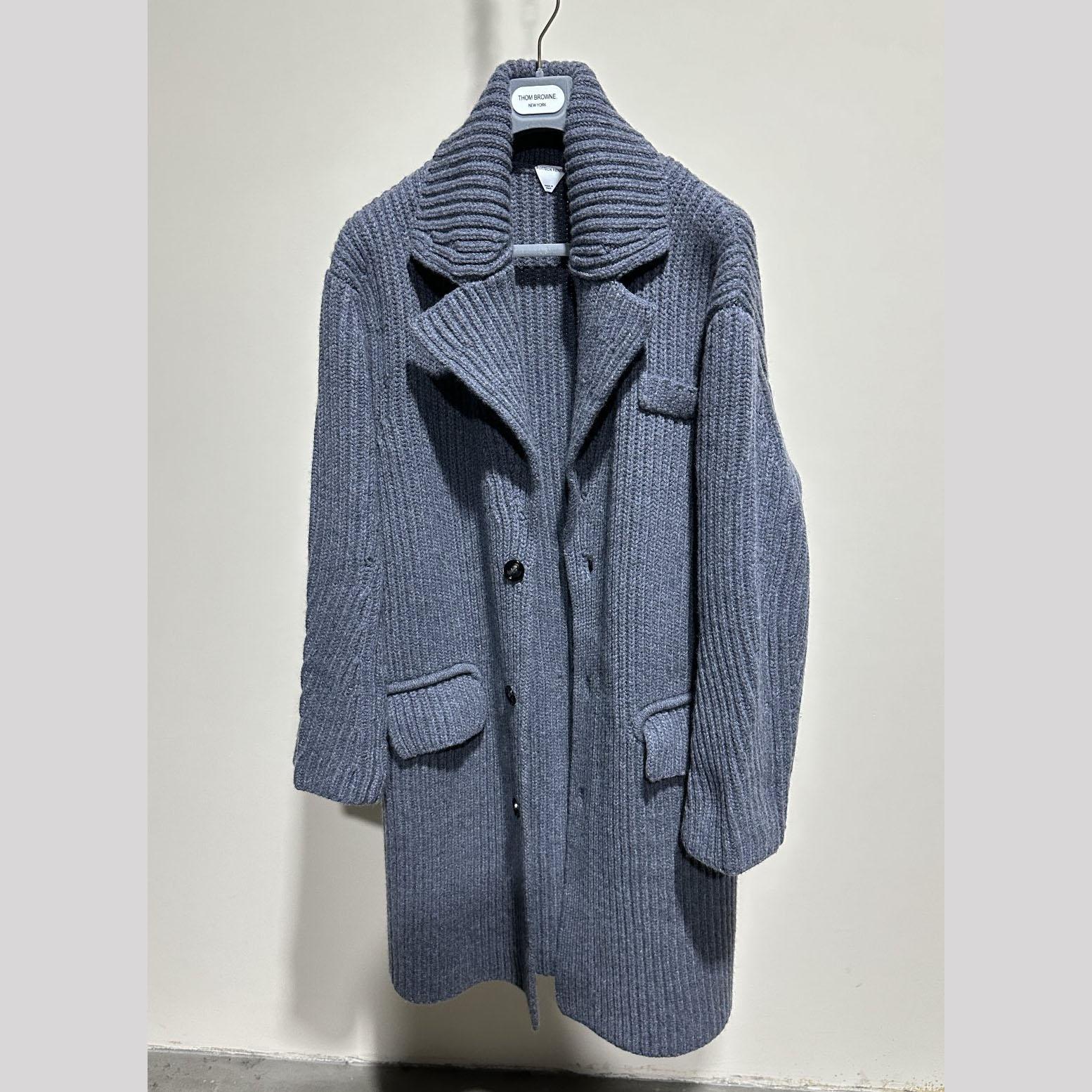 Bottega Veneta Gray Felted Coat - EUR FASHION