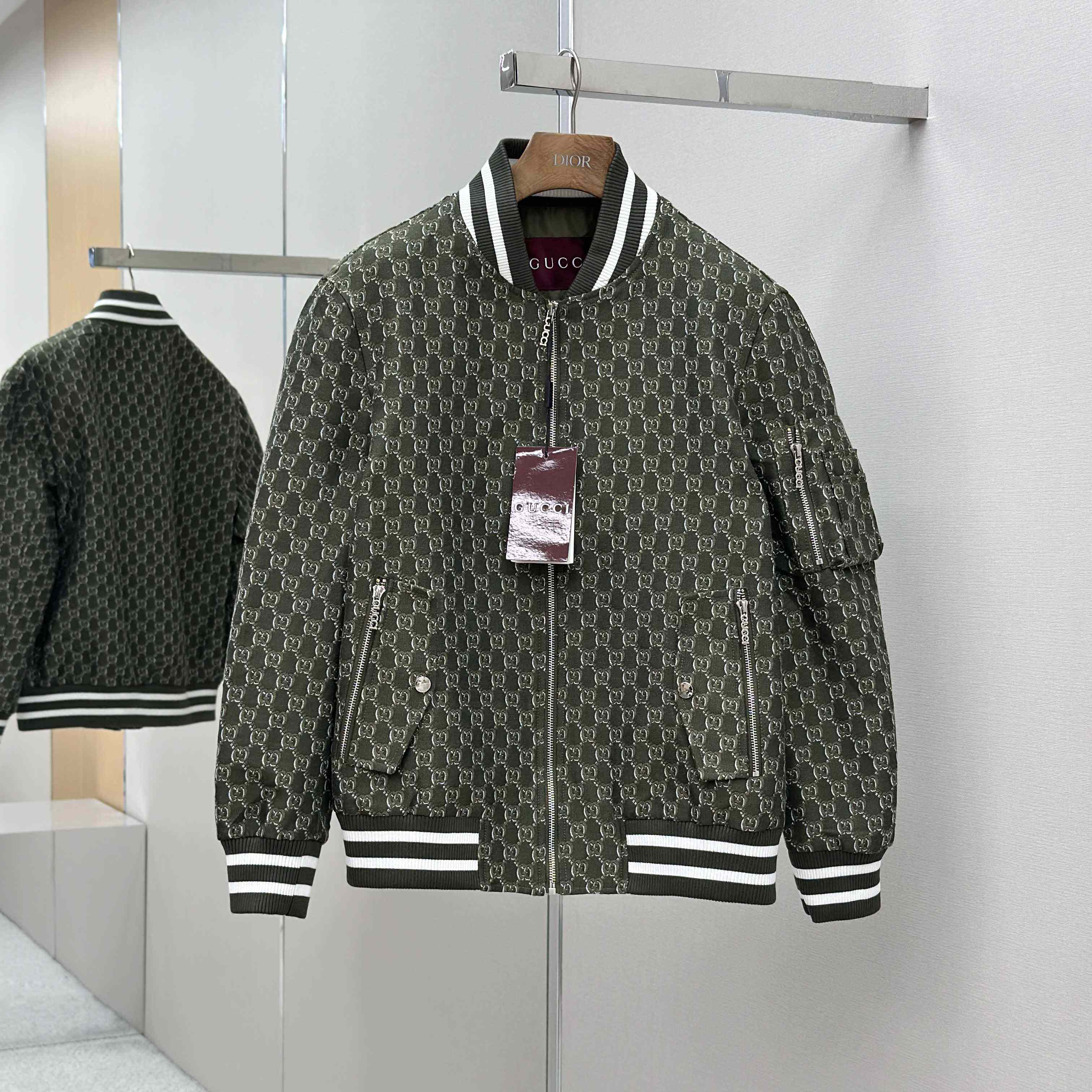 Gucci Logo-Jacquard Padded Cotton-Twill Bomber Jacket - EUR FASHION