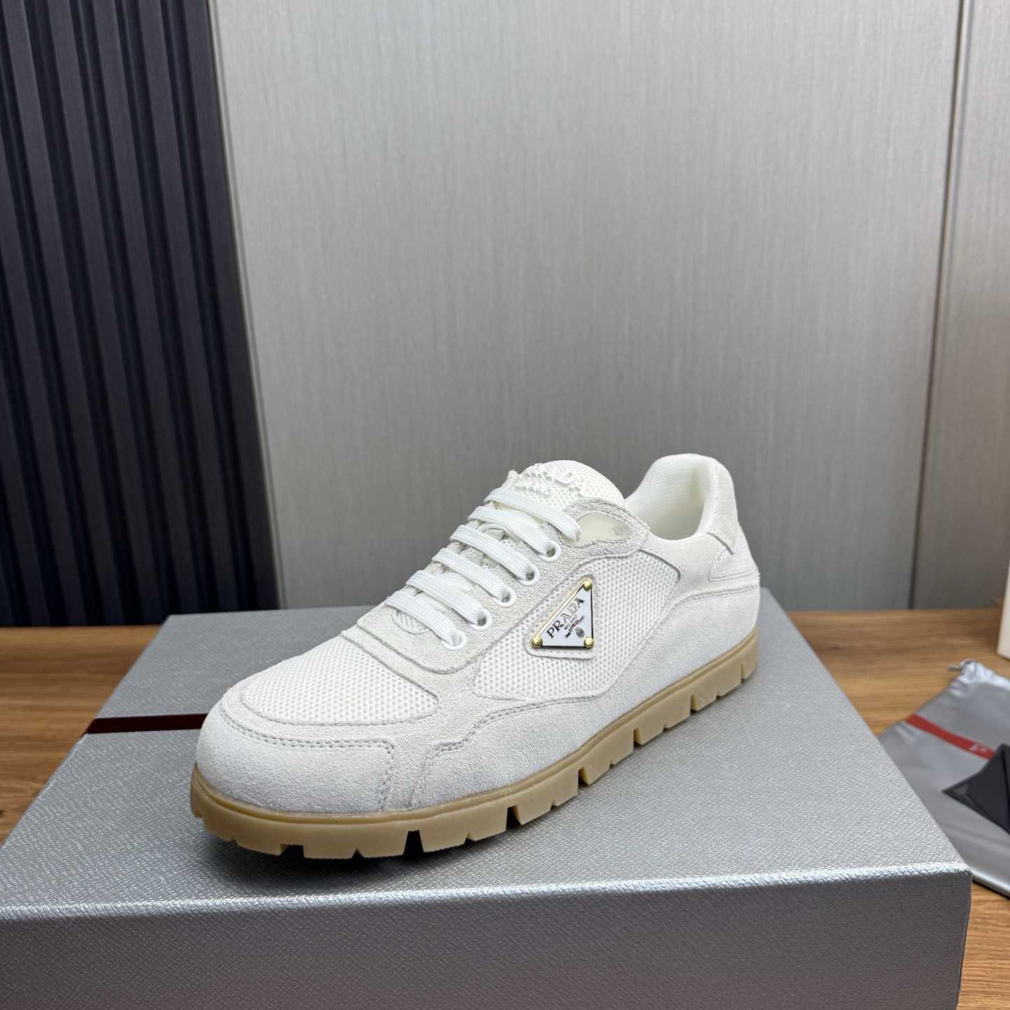 Prada Trail Mesh Fabric And Suede Sneakers - EUR FASHION