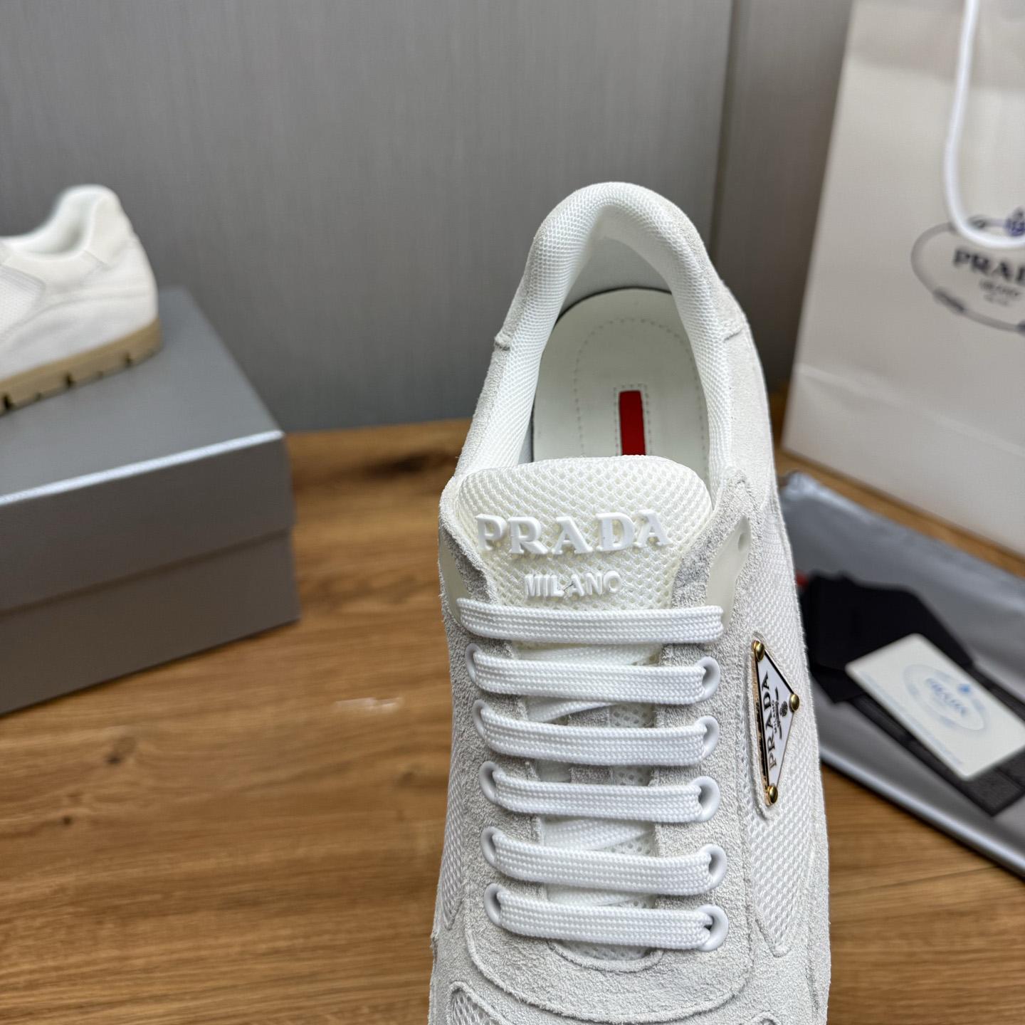 Prada Trail Mesh Fabric And Suede Sneakers - EUR FASHION