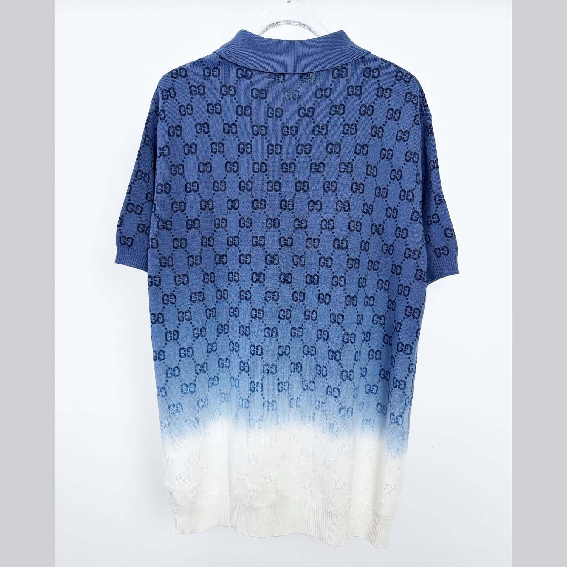 Gucci GG Cotton Knit Jacquard Polo Shirt - EUR FASHION