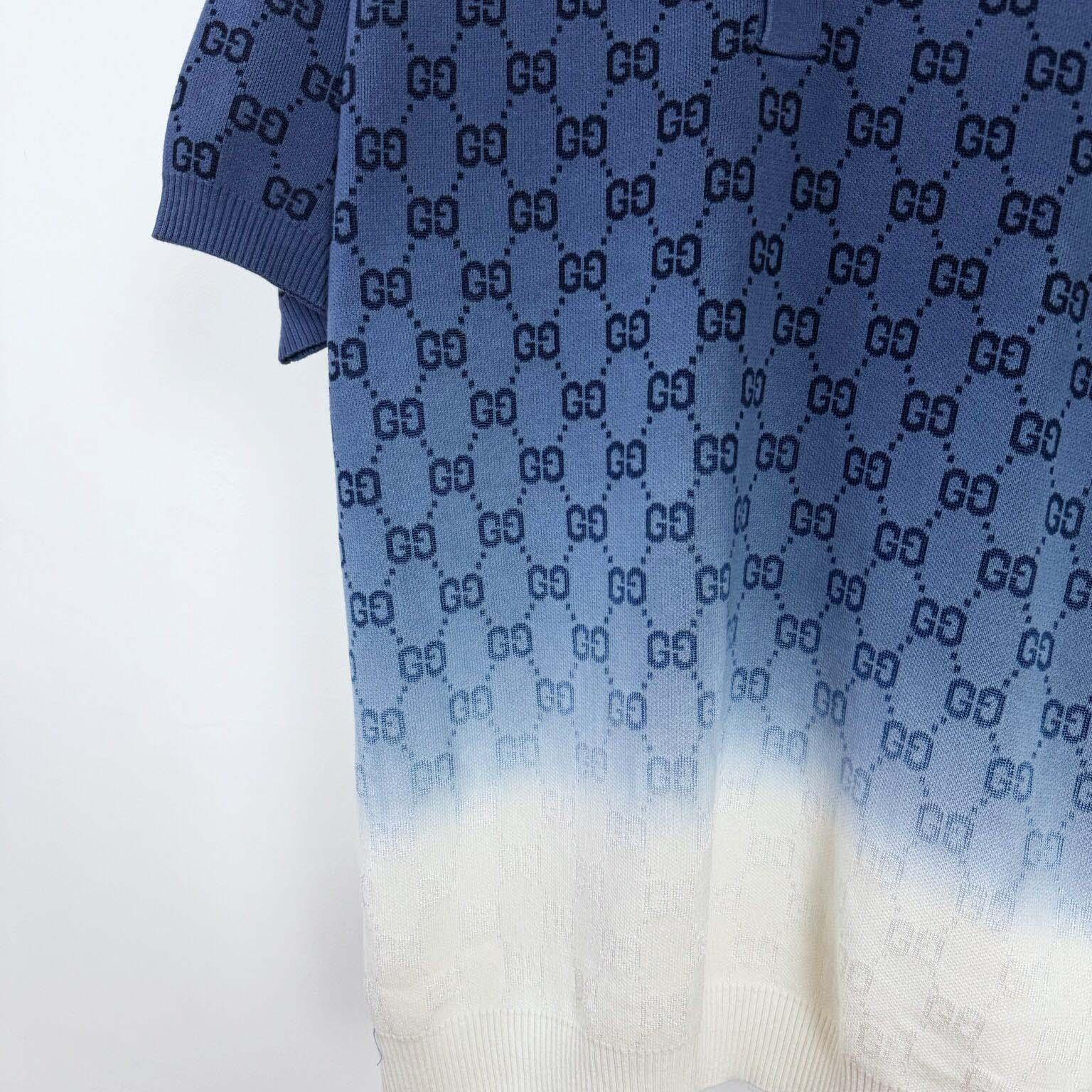 Gucci GG Cotton Knit Jacquard Polo Shirt - EUR FASHION