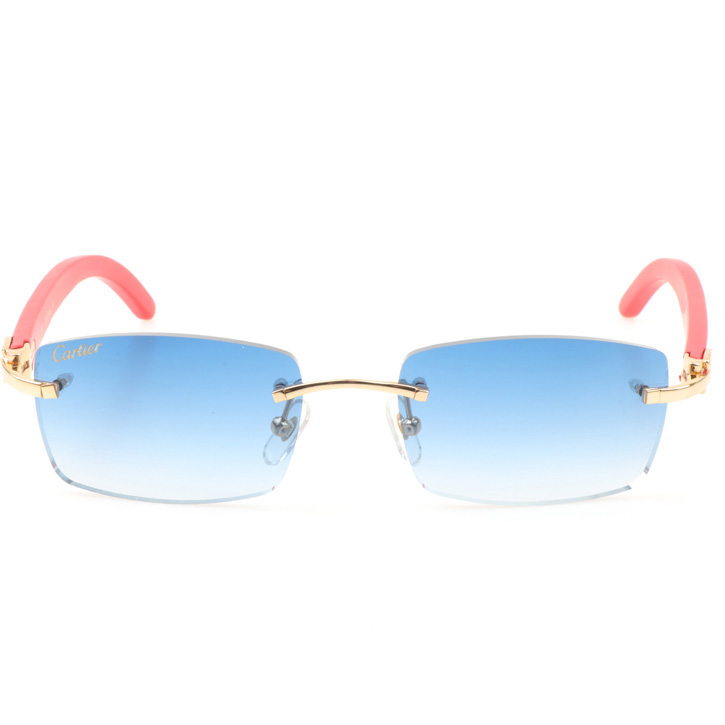 Cartier CT_3524012 Red Wood Sunglasses In Gold Gradient Blue - EUR FASHION