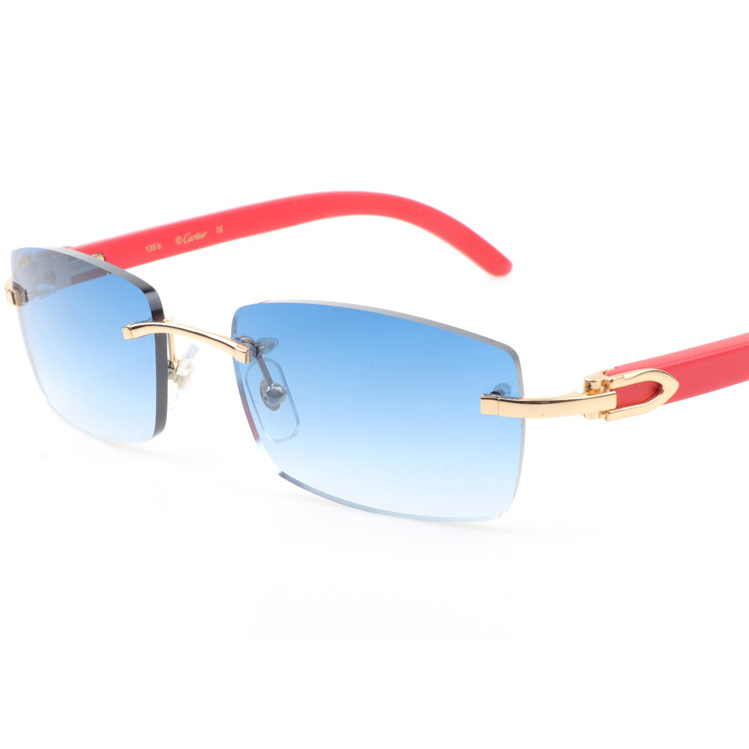 Cartier CT_3524012 Red Wood Sunglasses In Gold Gradient Blue - EUR FASHION