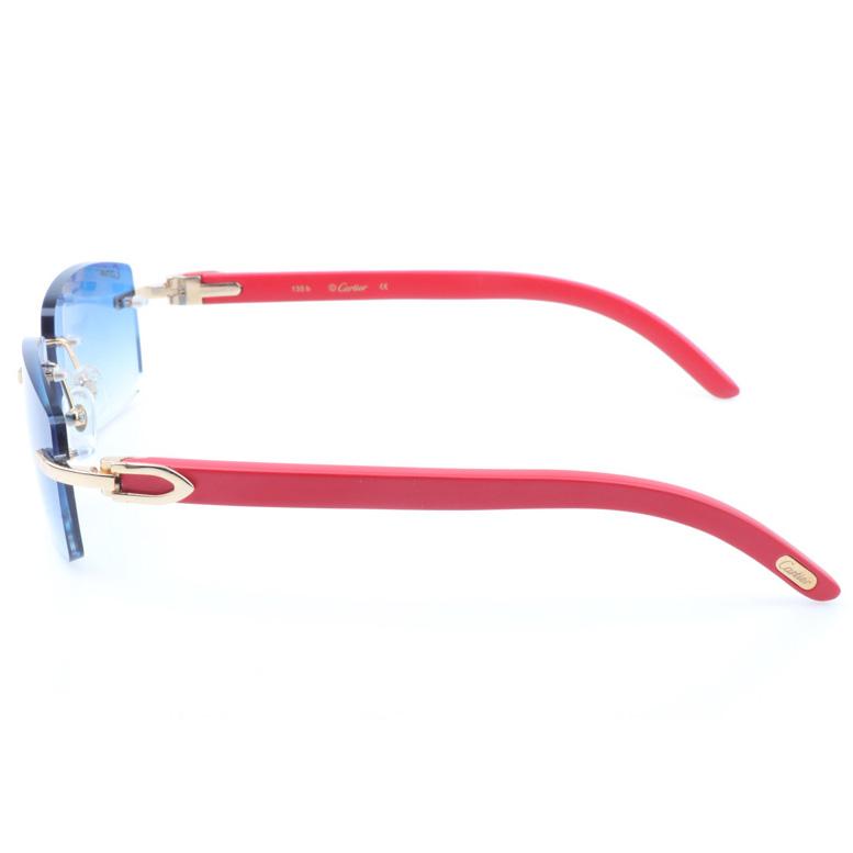 Cartier CT_3524012 Red Wood Sunglasses In Gold Gradient Blue - EUR FASHION