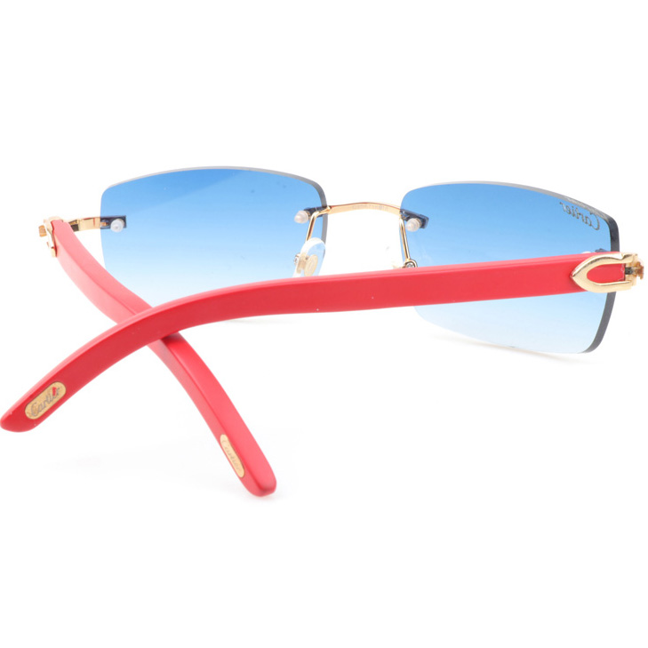 Cartier CT_3524012 Red Wood Sunglasses In Gold Gradient Blue - EUR FASHION