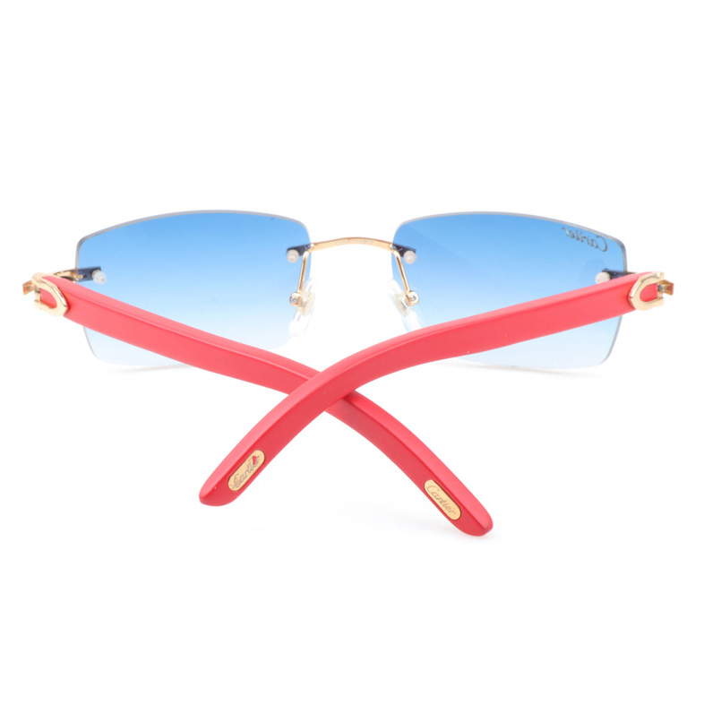 Cartier CT_3524012 Red Wood Sunglasses In Gold Gradient Blue - EUR FASHION