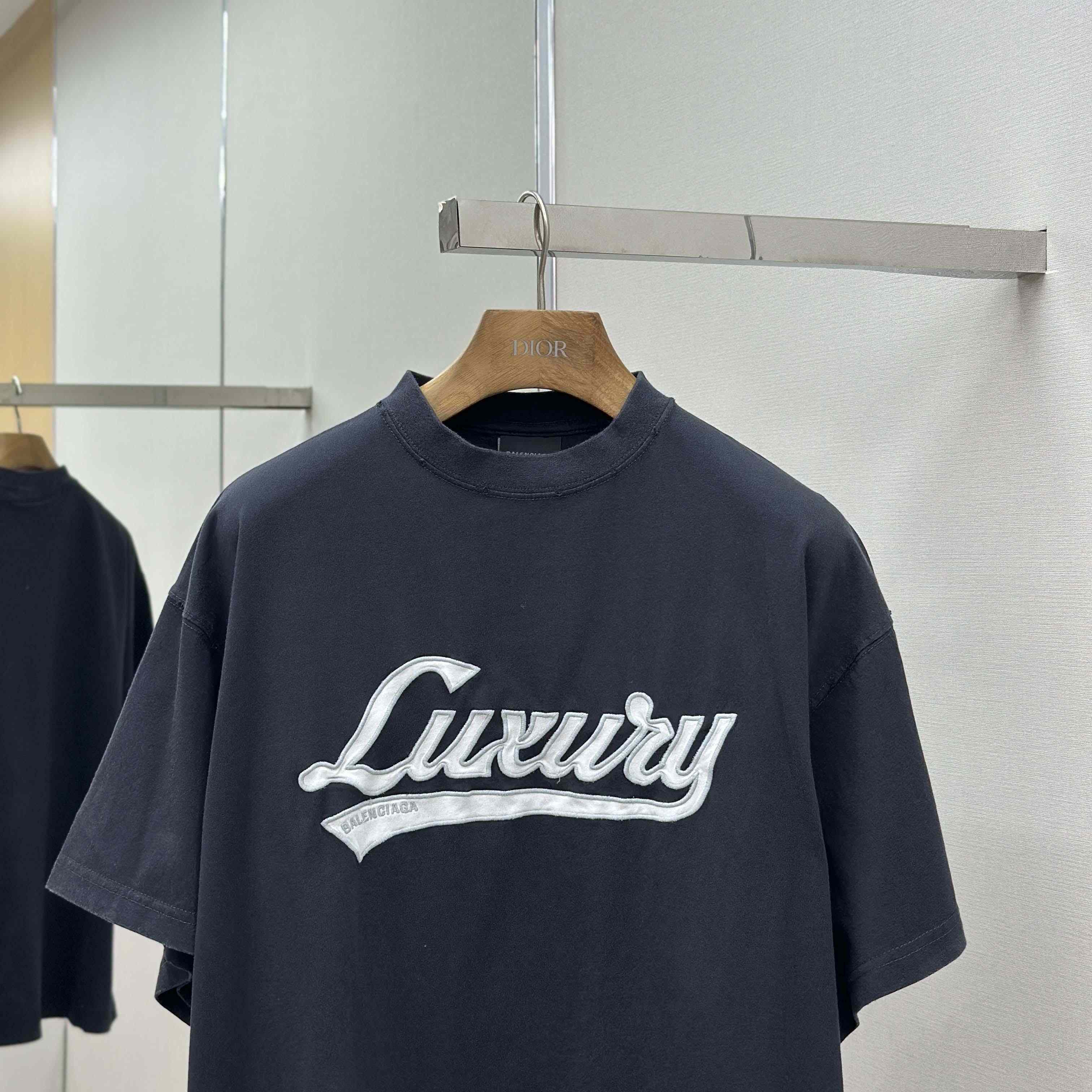 Balenciaga Luxury Script Oversized T-Shirt In Washed Black - EUR FASHION