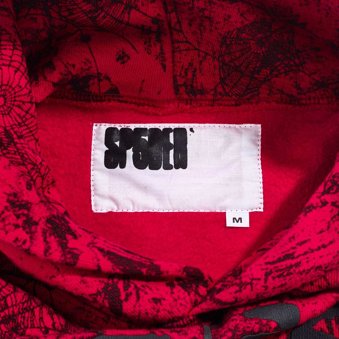 Sp5der OG Tree Camo Hoodie Red - EUR FASHION