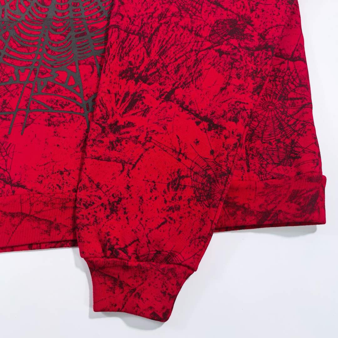 Sp5der OG Tree Camo Hoodie Red - EUR FASHION