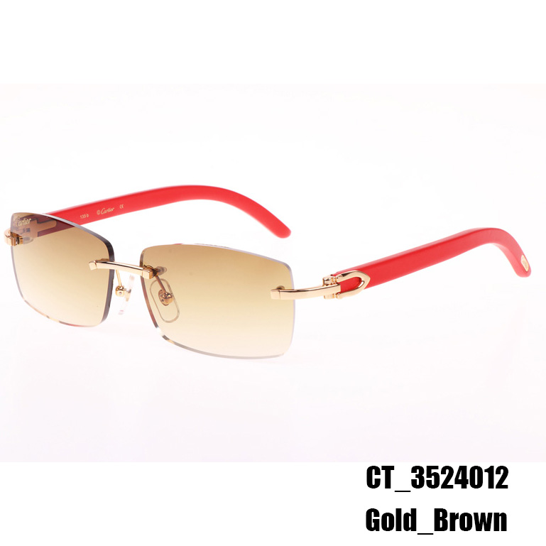 Cartier CT_3524012 Red Wood Sunglasses In Gold Brown - EUR FASHION