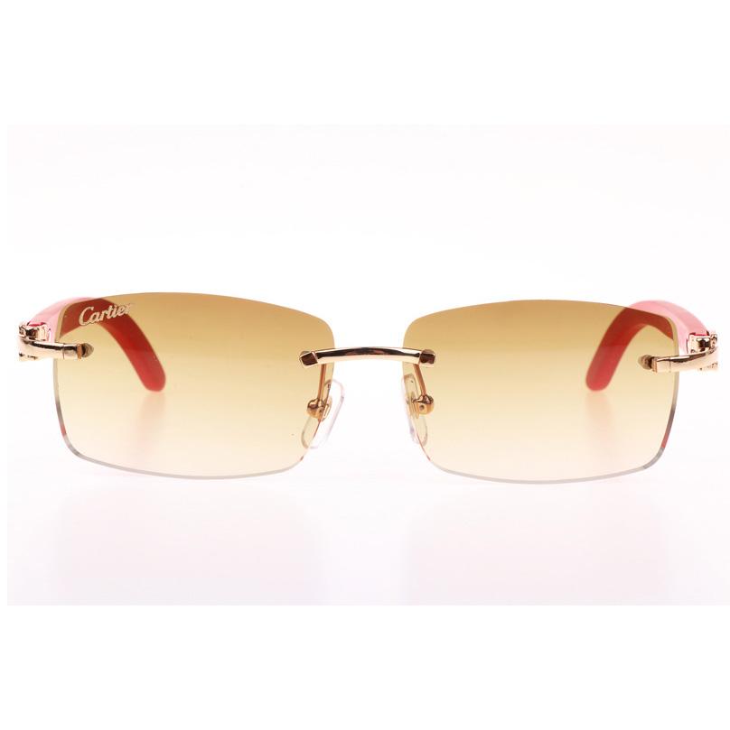 Cartier CT_3524012 Red Wood Sunglasses In Gold Brown - EUR FASHION