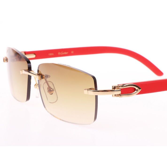 Cartier CT_3524012 Red Wood Sunglasses In Gold Brown - EUR FASHION