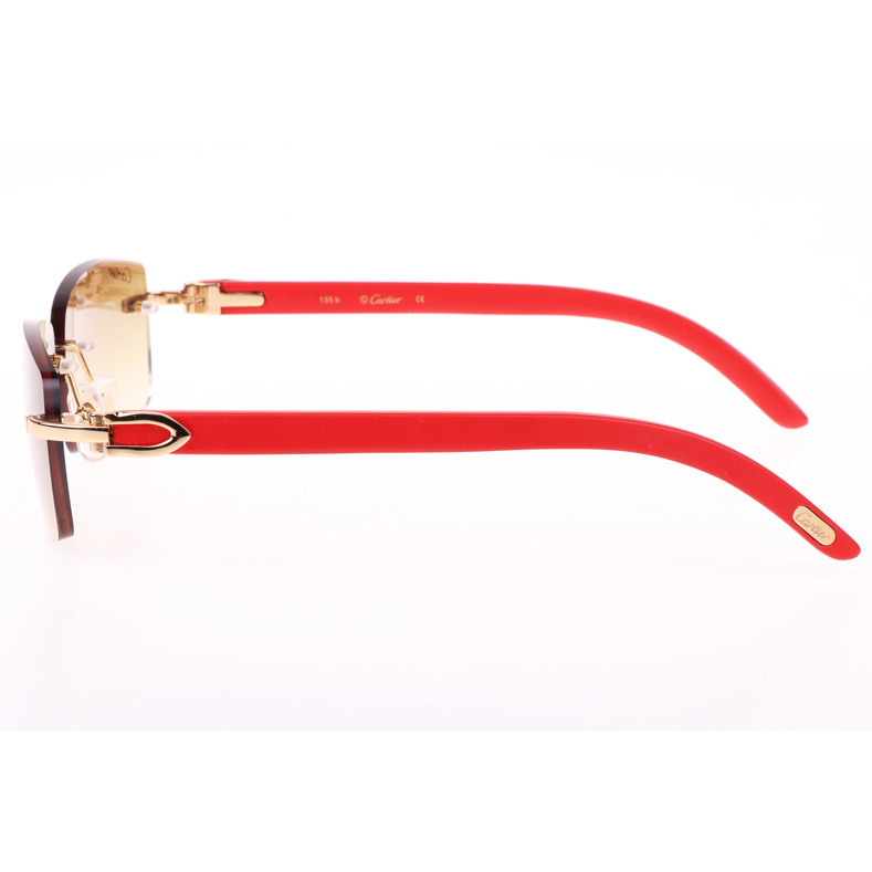 Cartier CT_3524012 Red Wood Sunglasses In Gold Brown - EUR FASHION