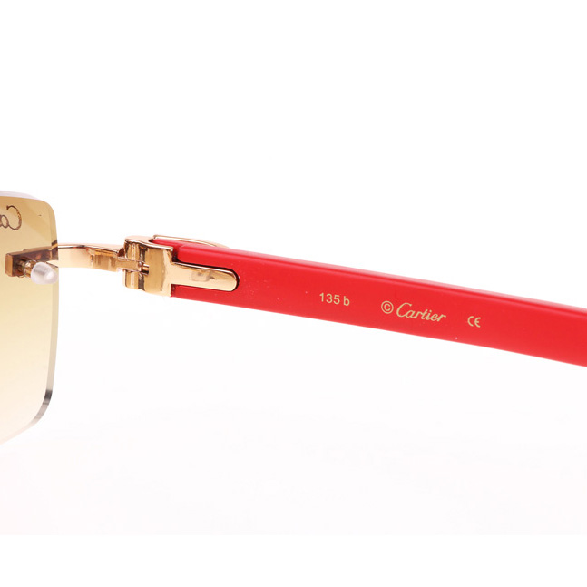 Cartier CT_3524012 Red Wood Sunglasses In Gold Brown - EUR FASHION