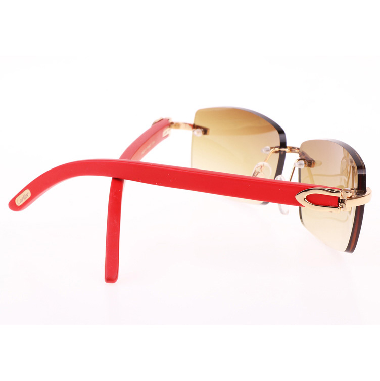 Cartier CT_3524012 Red Wood Sunglasses In Gold Brown - EUR FASHION