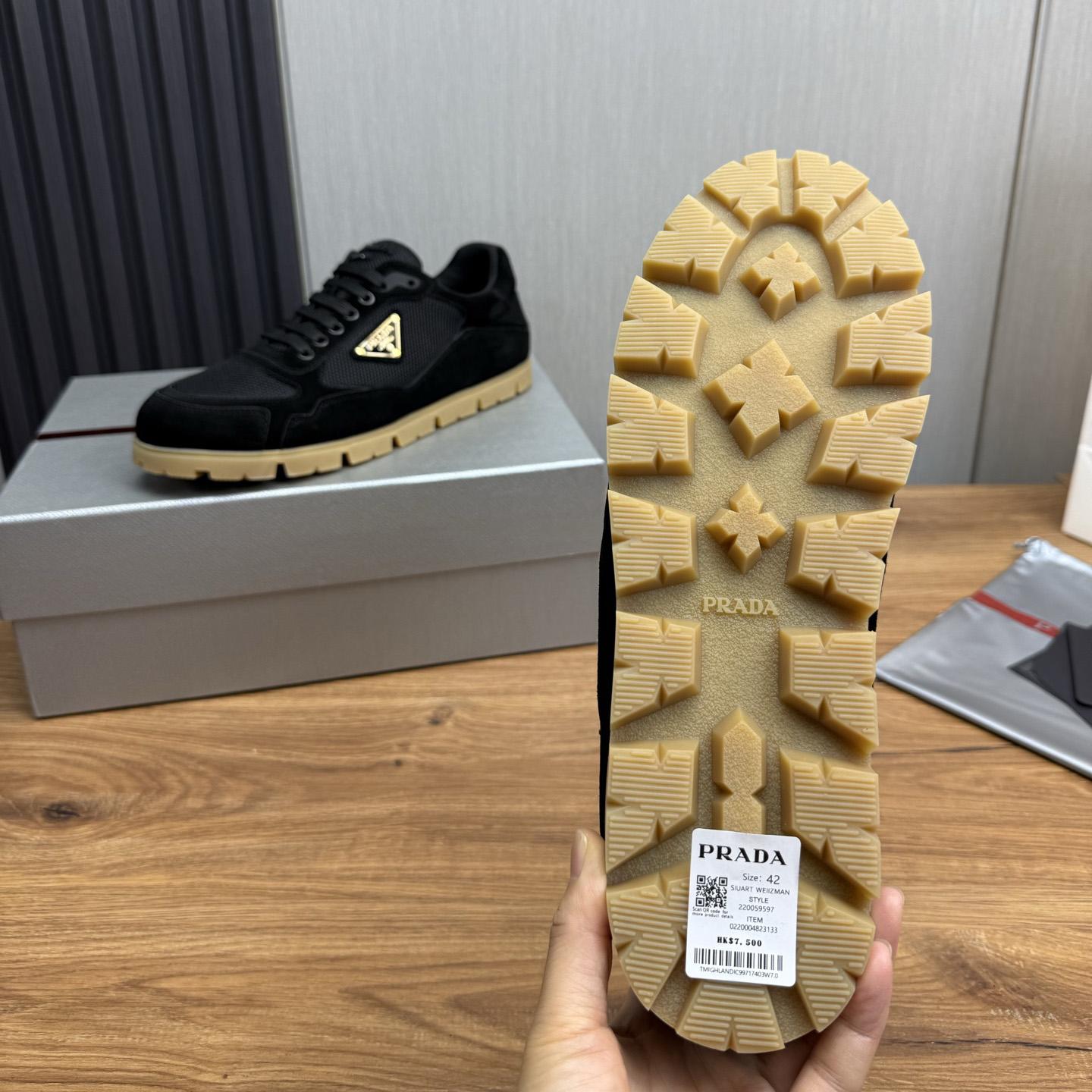 Prada Trail Mesh Fabric And Suede Sneakers - EUR FASHION
