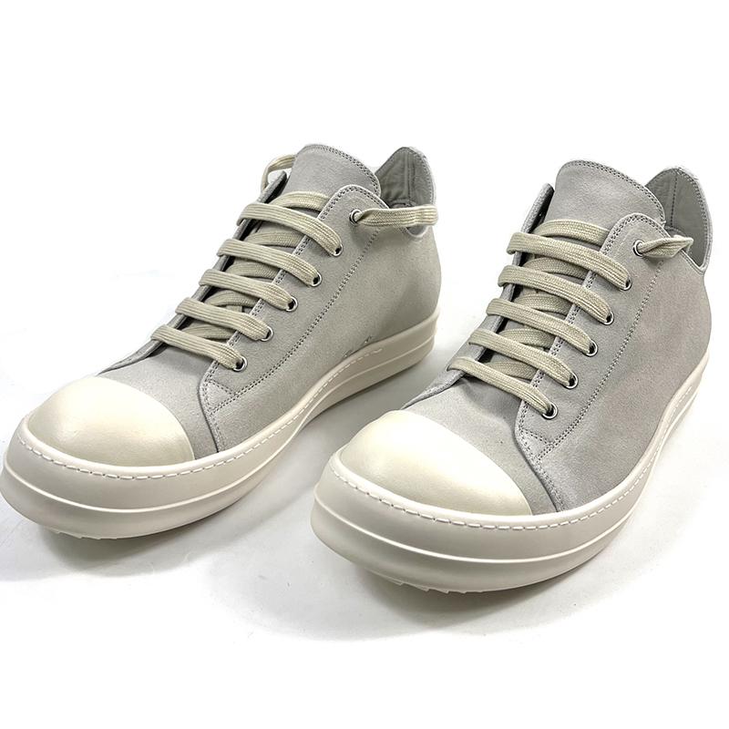 Rick Owens Low Tops Grey Suede Shoes - EUR FASHION