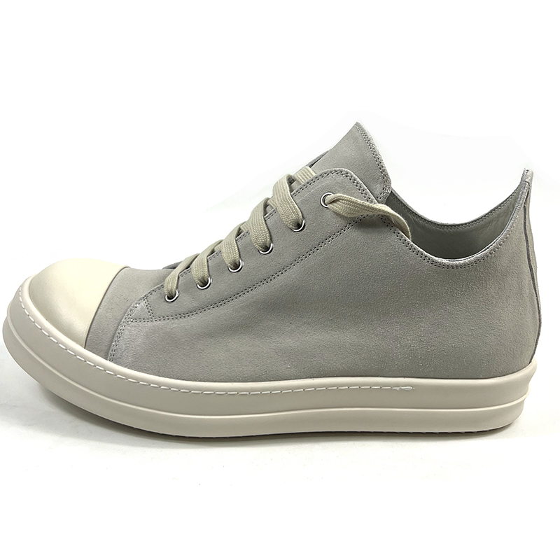 Rick Owens Low Tops Grey Suede Shoes - EUR FASHION