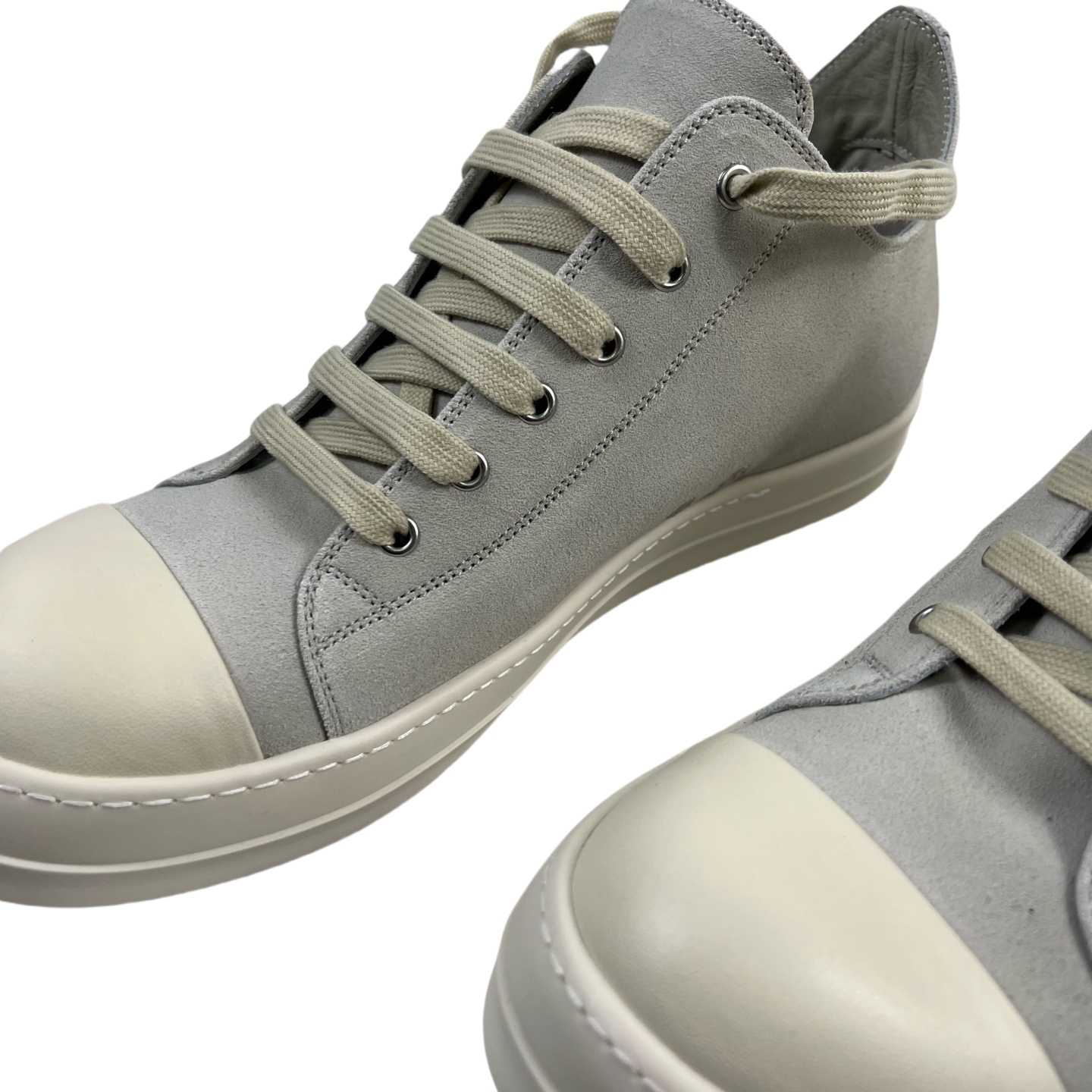 Rick Owens Low Tops Grey Suede Shoes - EUR FASHION