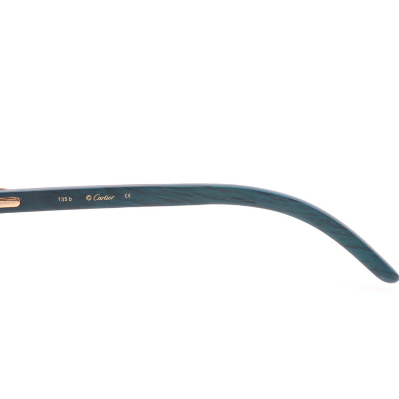 Cartier CT_3524012 Green Wood Sunglasses In Gold Gradient Blue - EUR FASHION