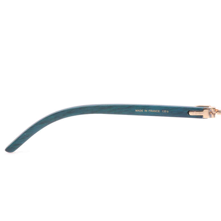 Cartier CT_3524012 Green Wood Sunglasses In Gold Gradient Blue - EUR FASHION