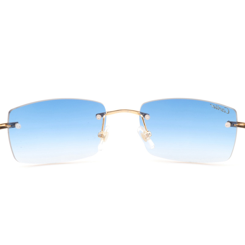 Cartier CT_3524012 Green Wood Sunglasses In Gold Gradient Blue - EUR FASHION