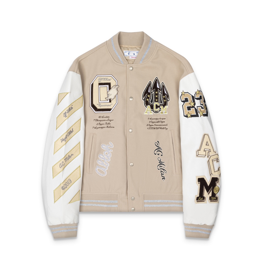 Off-White AC Milan Patch Varsity Jacket - EUR FASHION