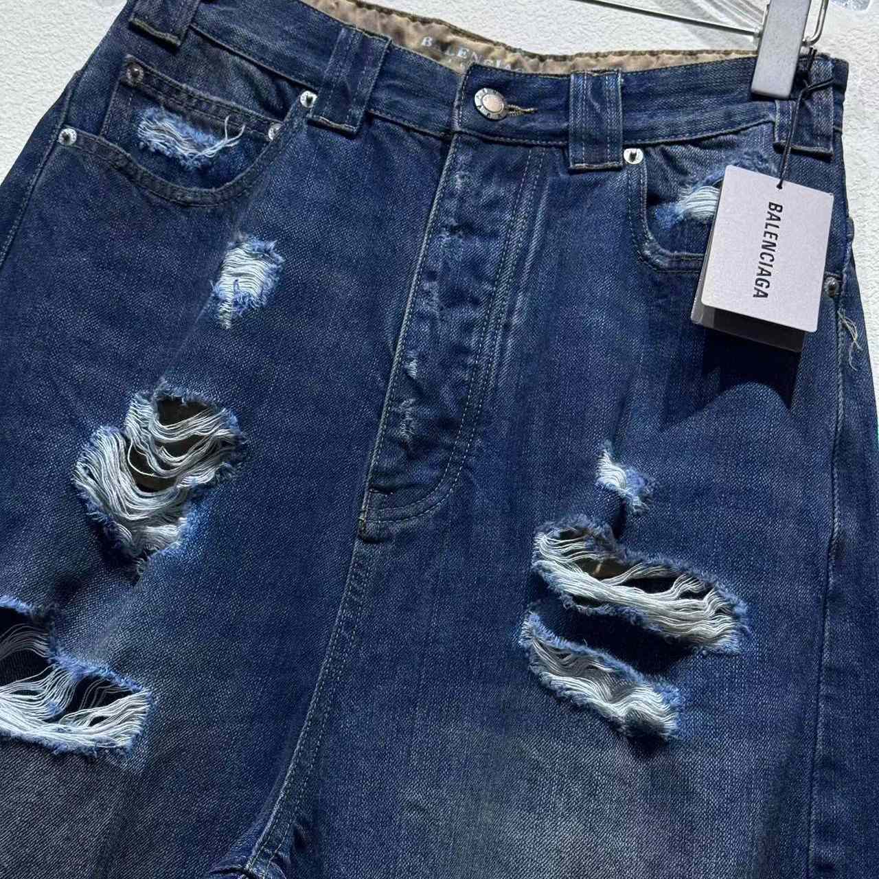 Balenciaga Baggy Pants In Blue Denim - EUR FASHION
