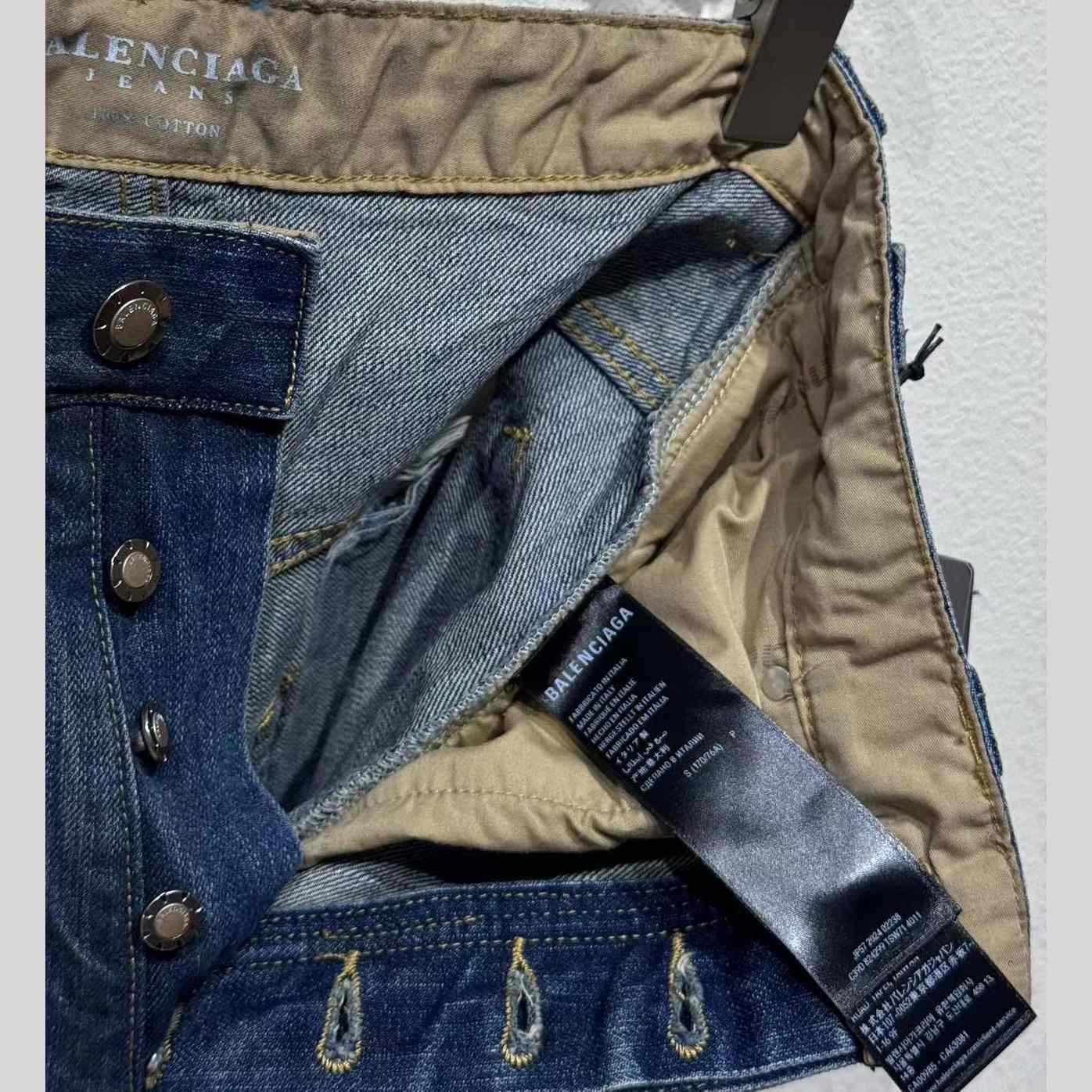 Balenciaga Baggy Pants In Blue Denim - EUR FASHION