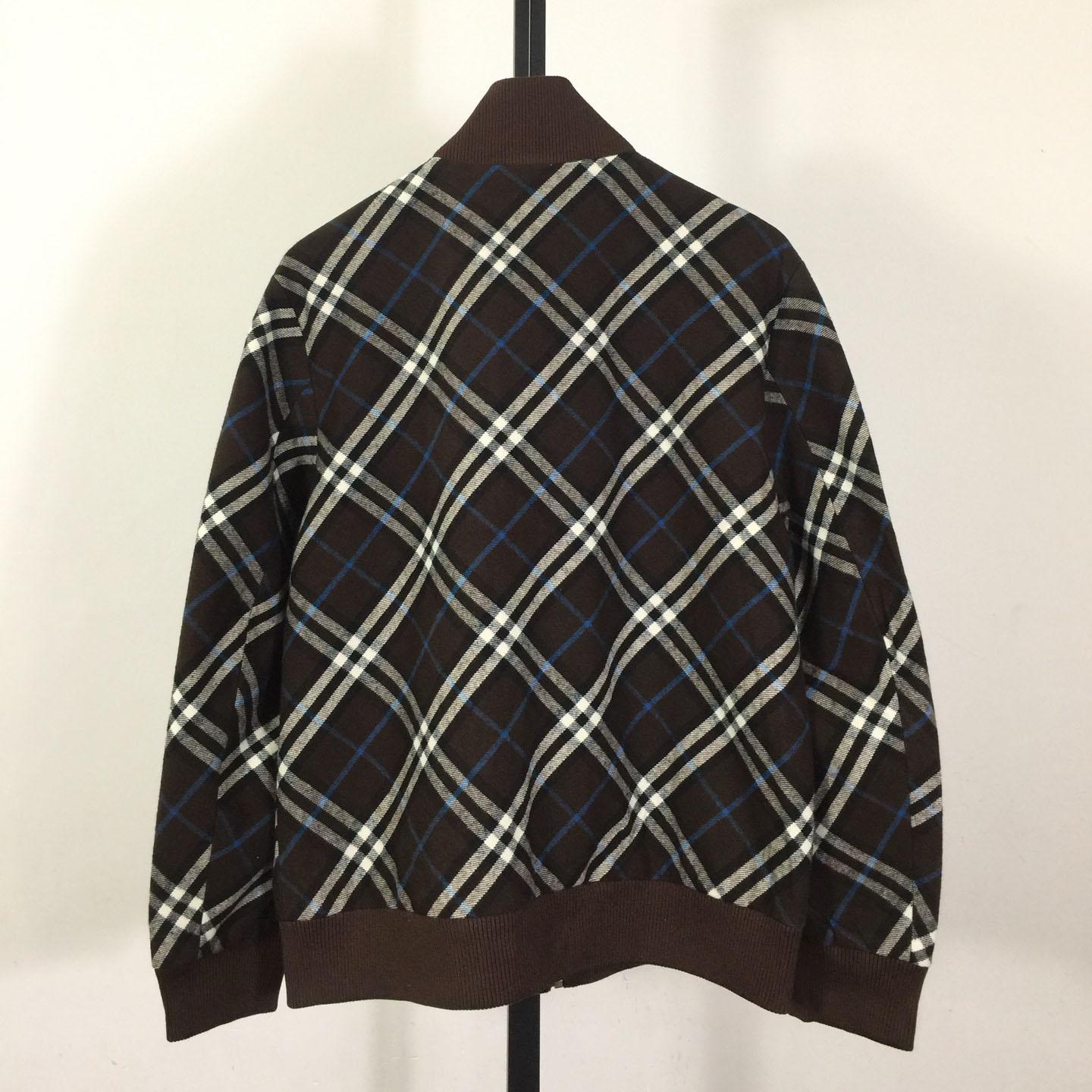 Burberry Check Wool Cashmere Bomber Jacket - EUR FASHION