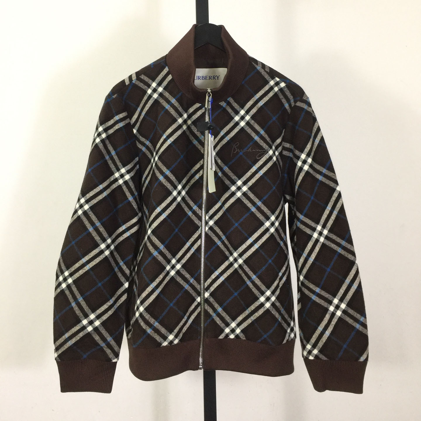 Burberry Check Wool Cashmere Bomber Jacket - EUR FASHION