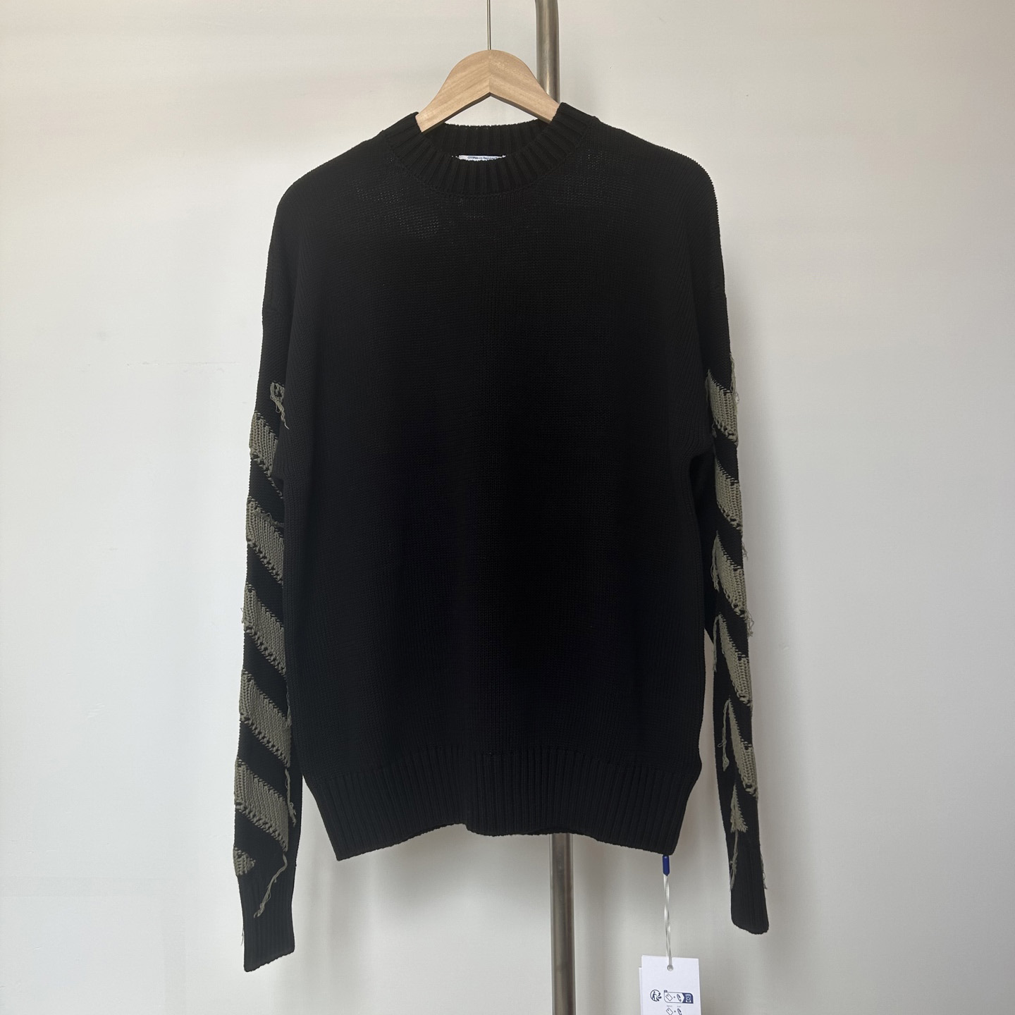 Off-White Reverse Arrow Diag Knit Crewneck 'Black/Green' - EUR FASHION