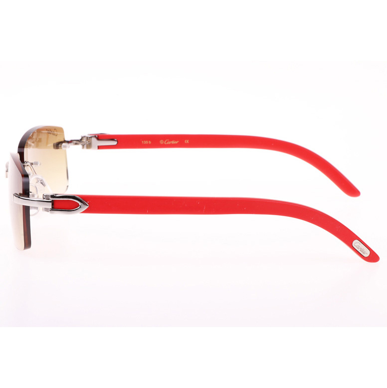 Cartier CT_3524012 Red Wood Sunglasses In Silver Brown - EUR FASHION