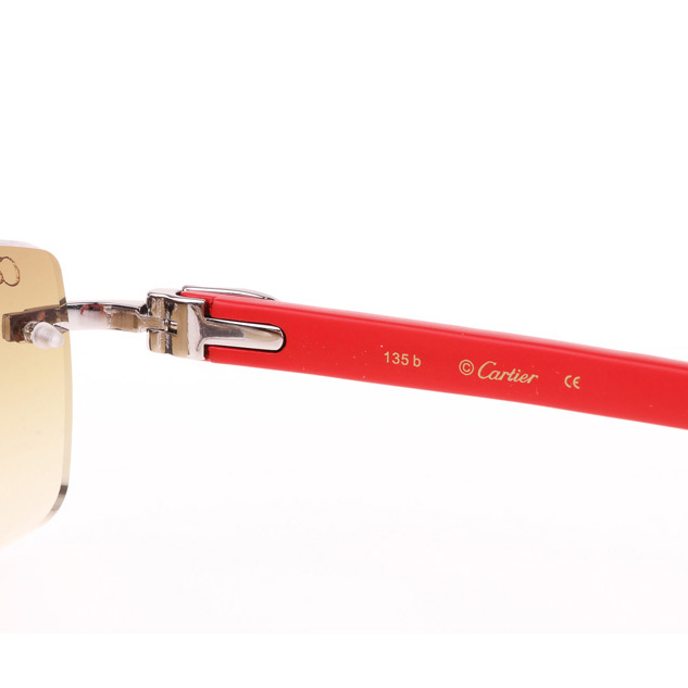 Cartier CT_3524012 Red Wood Sunglasses In Silver Brown - EUR FASHION
