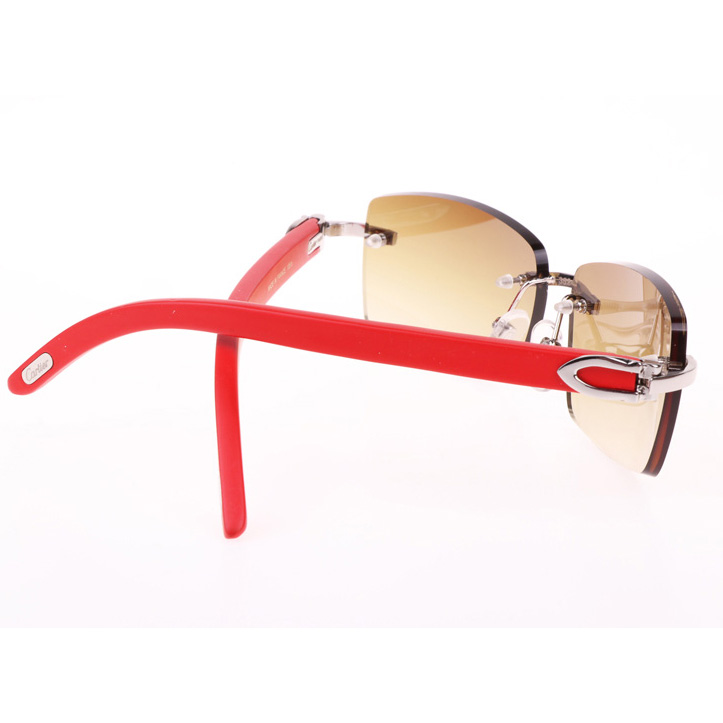 Cartier CT_3524012 Red Wood Sunglasses In Silver Brown - EUR FASHION