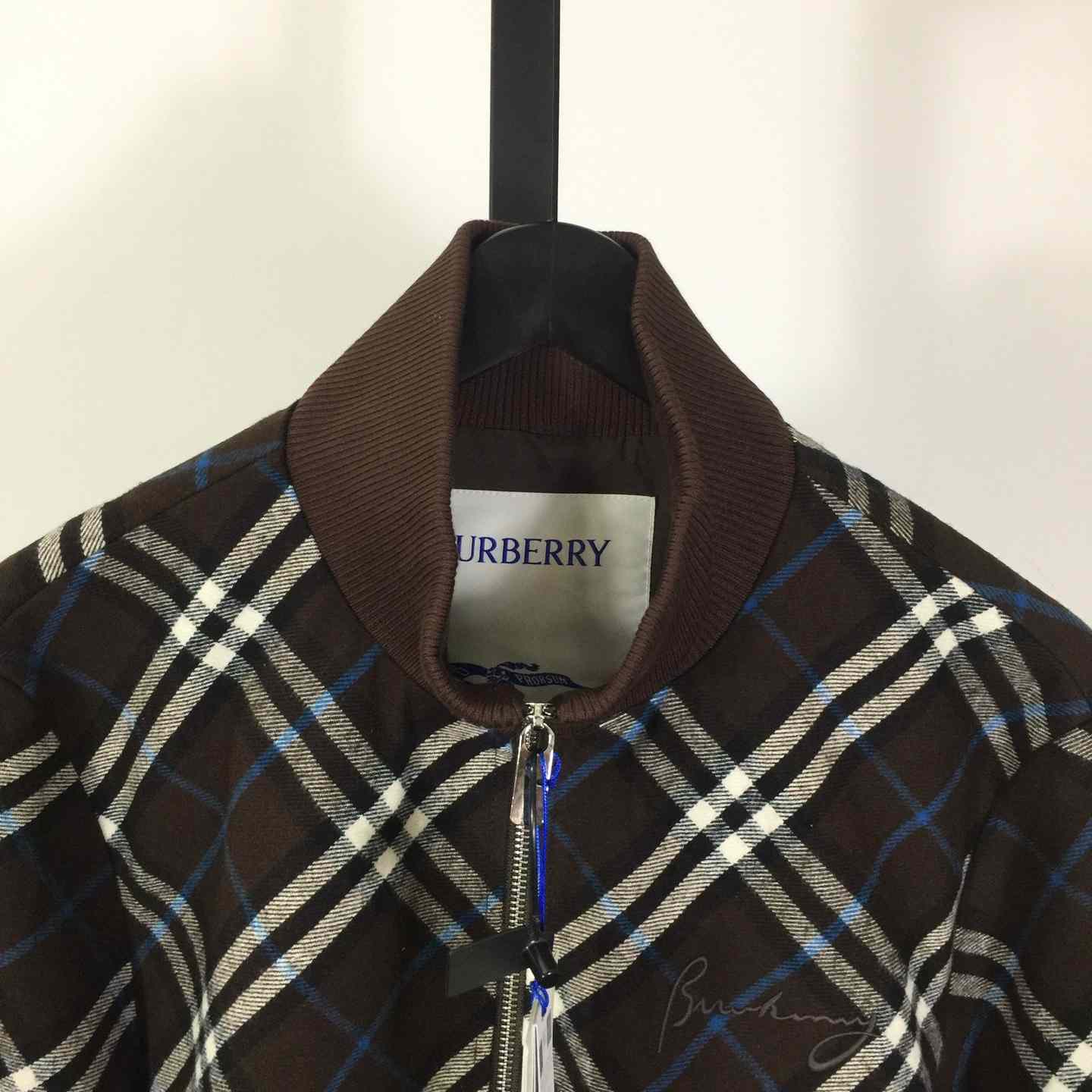 Burberry Check Wool Cashmere Bomber Jacket - EUR FASHION