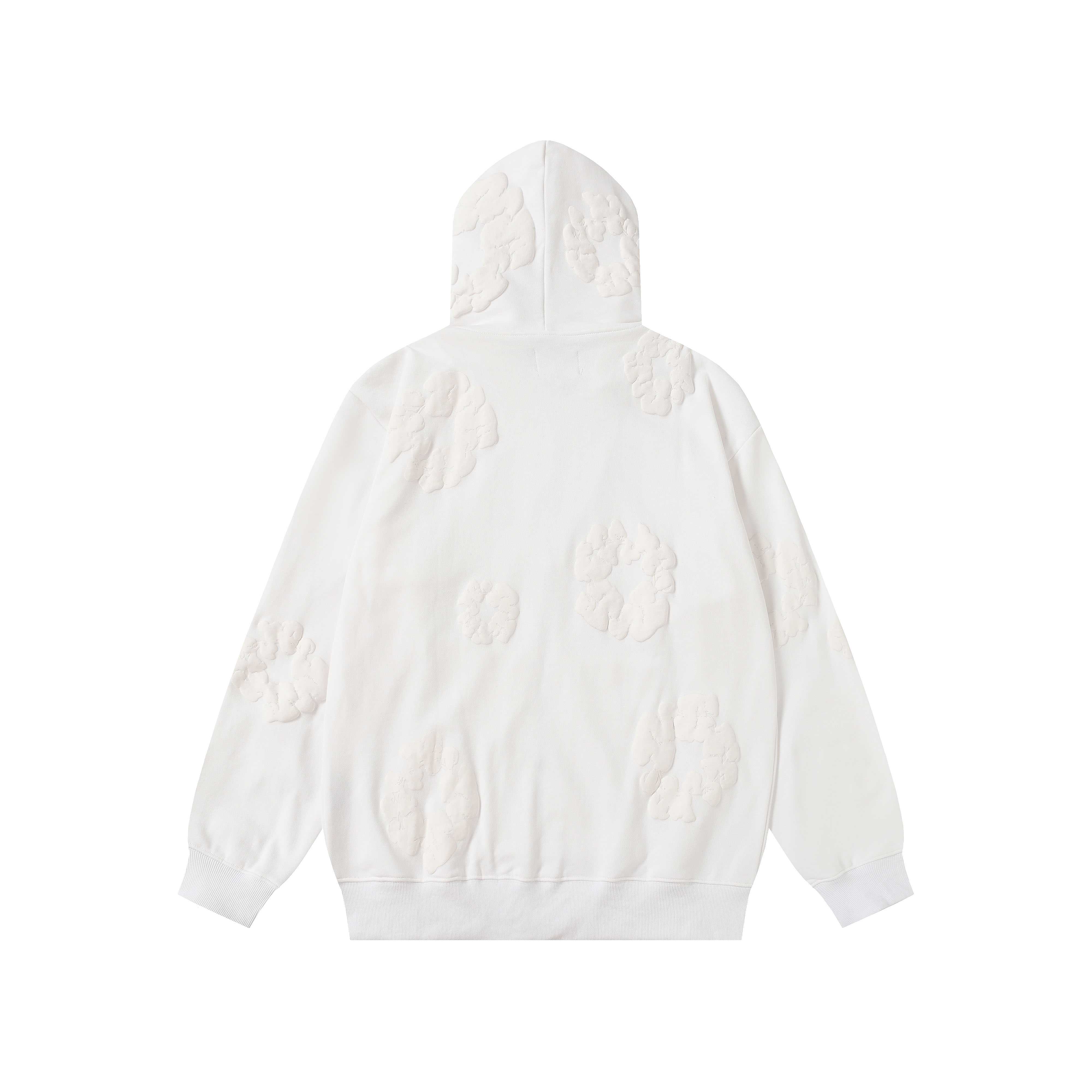 Denim Tears Cotton Wreath Zip Hoodie White - EUR FASHION