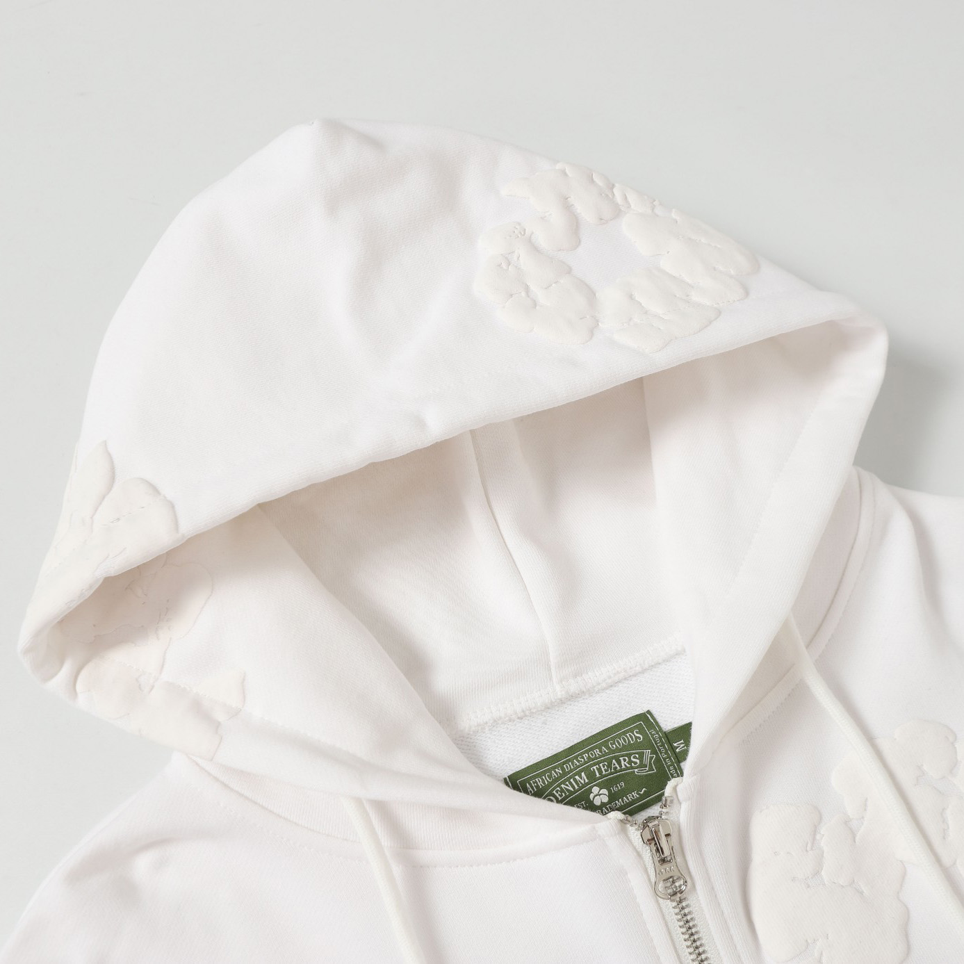 Denim Tears Cotton Wreath Zip Hoodie White - EUR FASHION