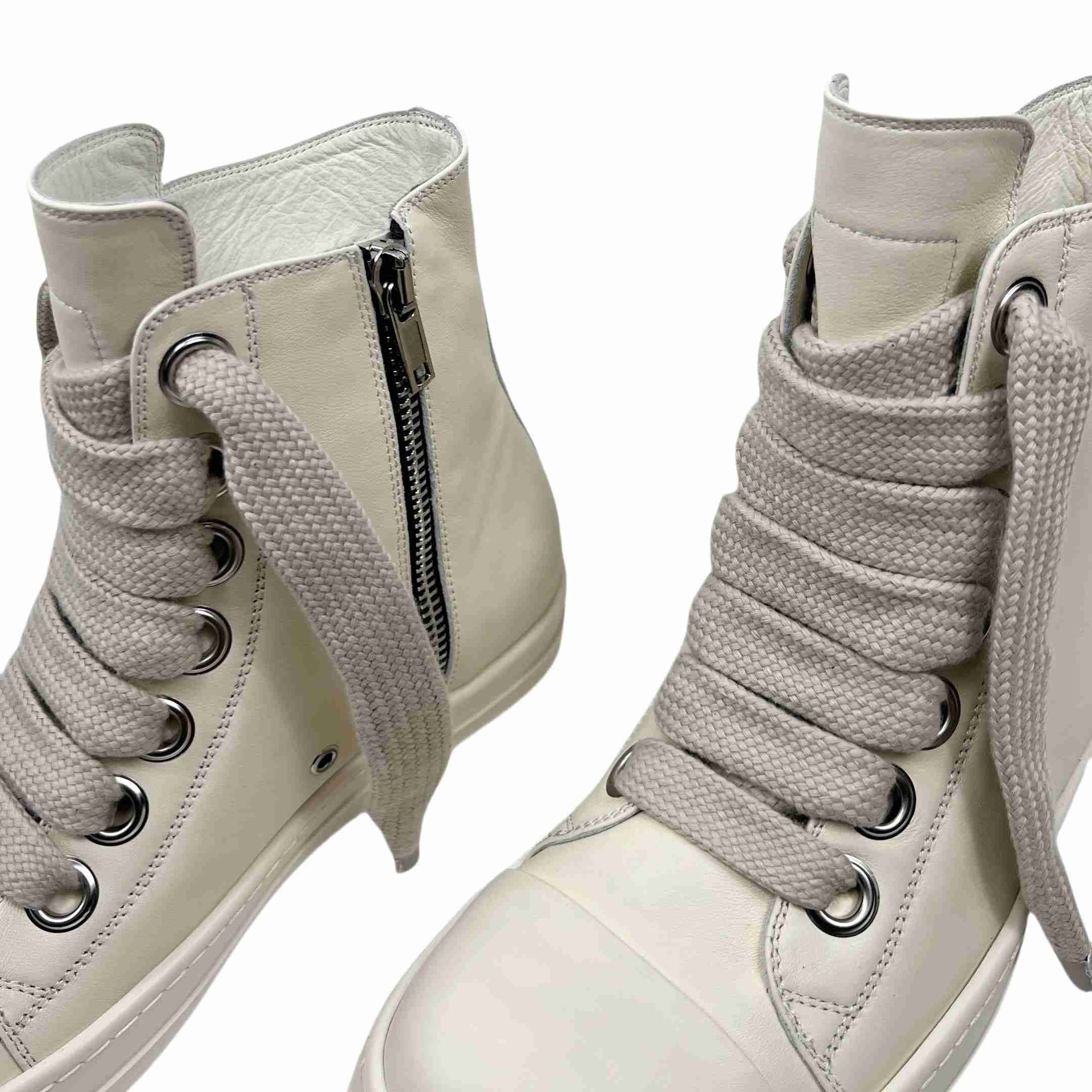 Rick Owens Lido High Sneaks Jumbo Laced Milk - EUR FASHION