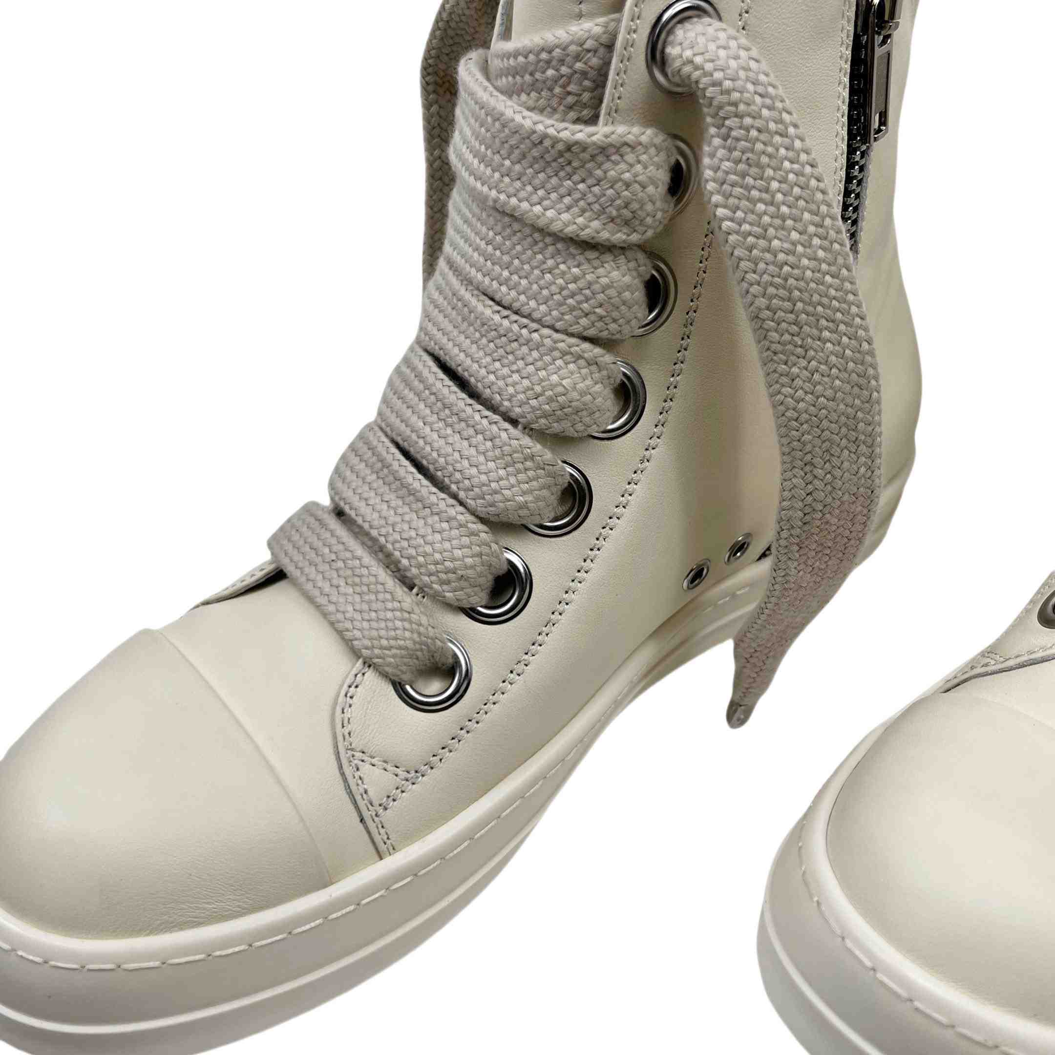 Rick Owens Lido High Sneaks Jumbo Laced Milk - EUR FASHION