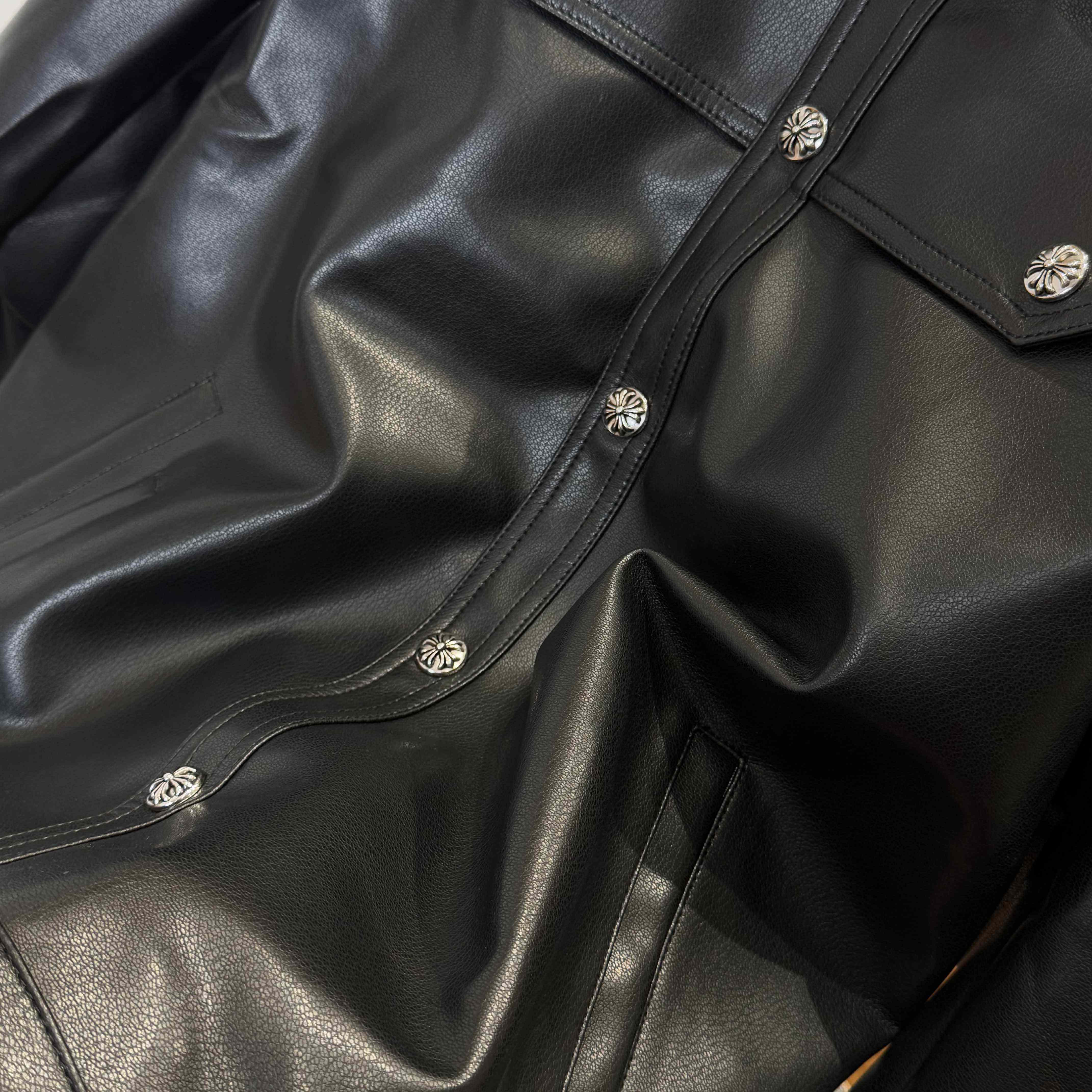 Chrome Hearts Leather Jacket - EUR FASHION