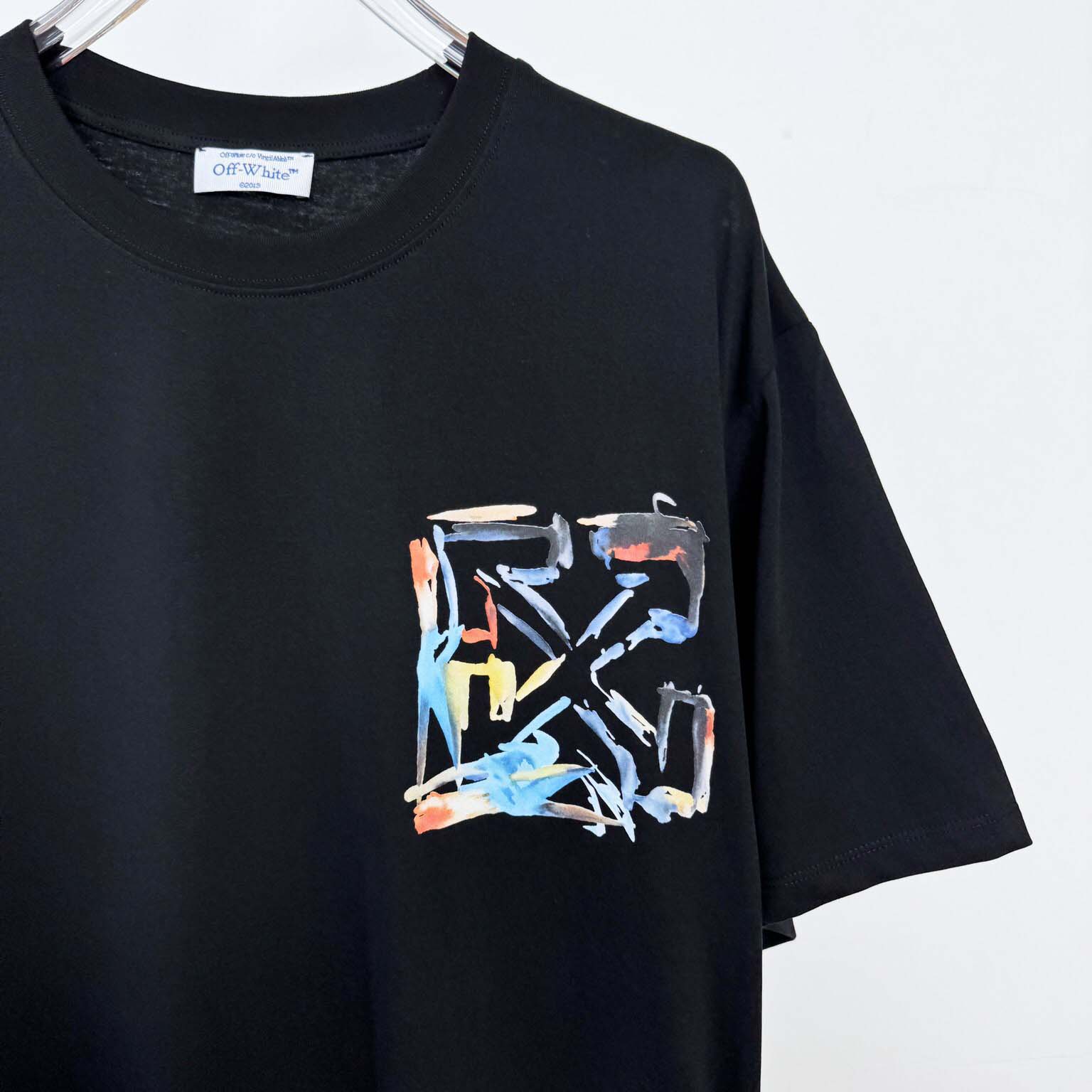 Off-White Boys Watercolour T-Shirt In Black - EUR FASHION