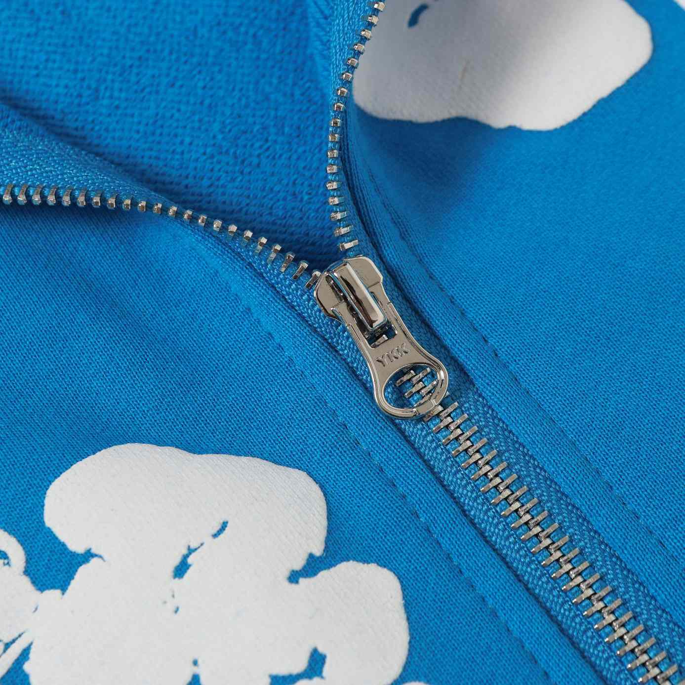 Denim Tears Cotton Wreath Zip Hoodie Blue - EUR FASHION