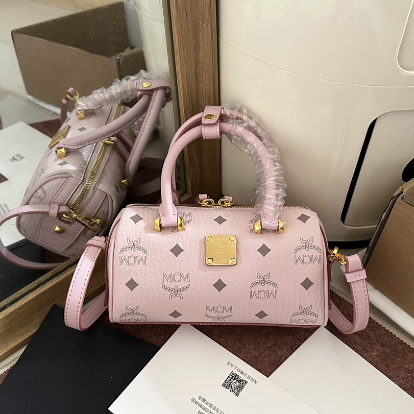 MCM Ella Boston Bag In Visetos  （18x10x8cm） - EUR FASHION