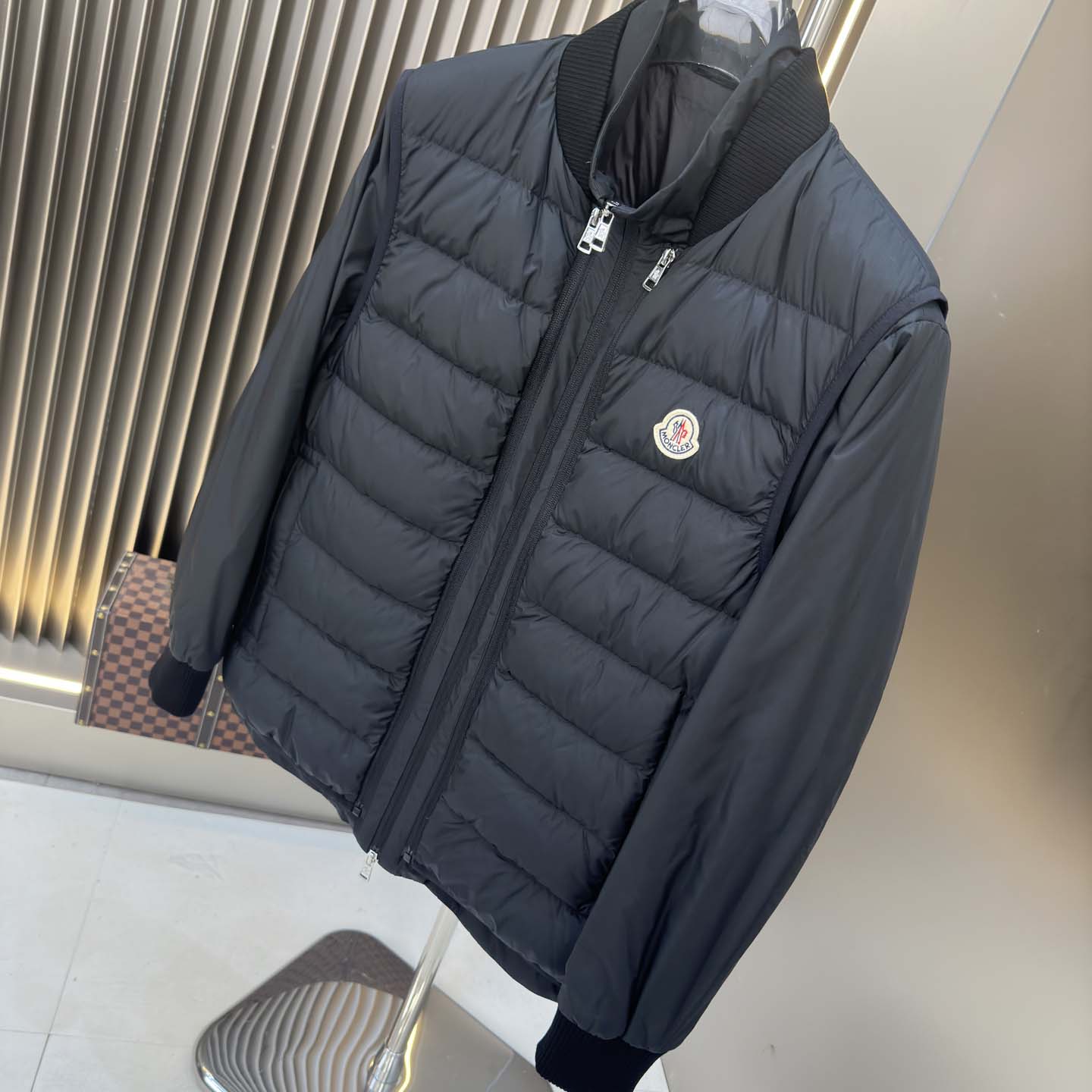 Moncler Black Verney 3-in-1 Short Jacket & Down Vest Set - EUR FASHION